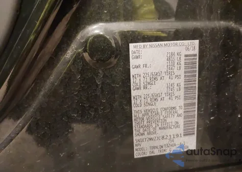 2018 Nissan Rogue Hybrid Sv z USA, uszkodzony, nr VIN 5N1ET2MV2JC821191